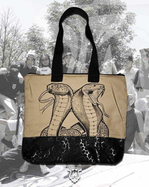 Bolso Dril Correas Beige Cobras